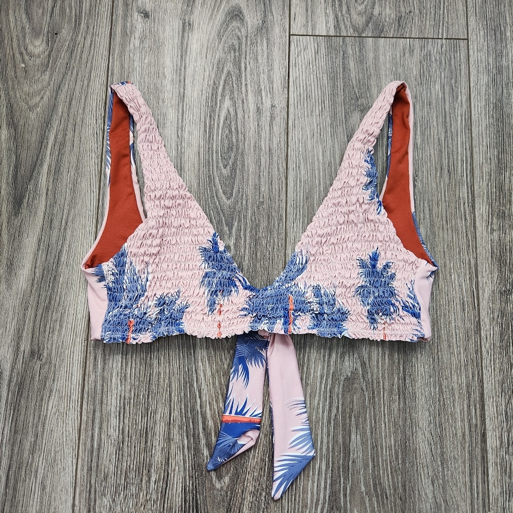 Ancora Swim Bikini Top Tie Back Smocked